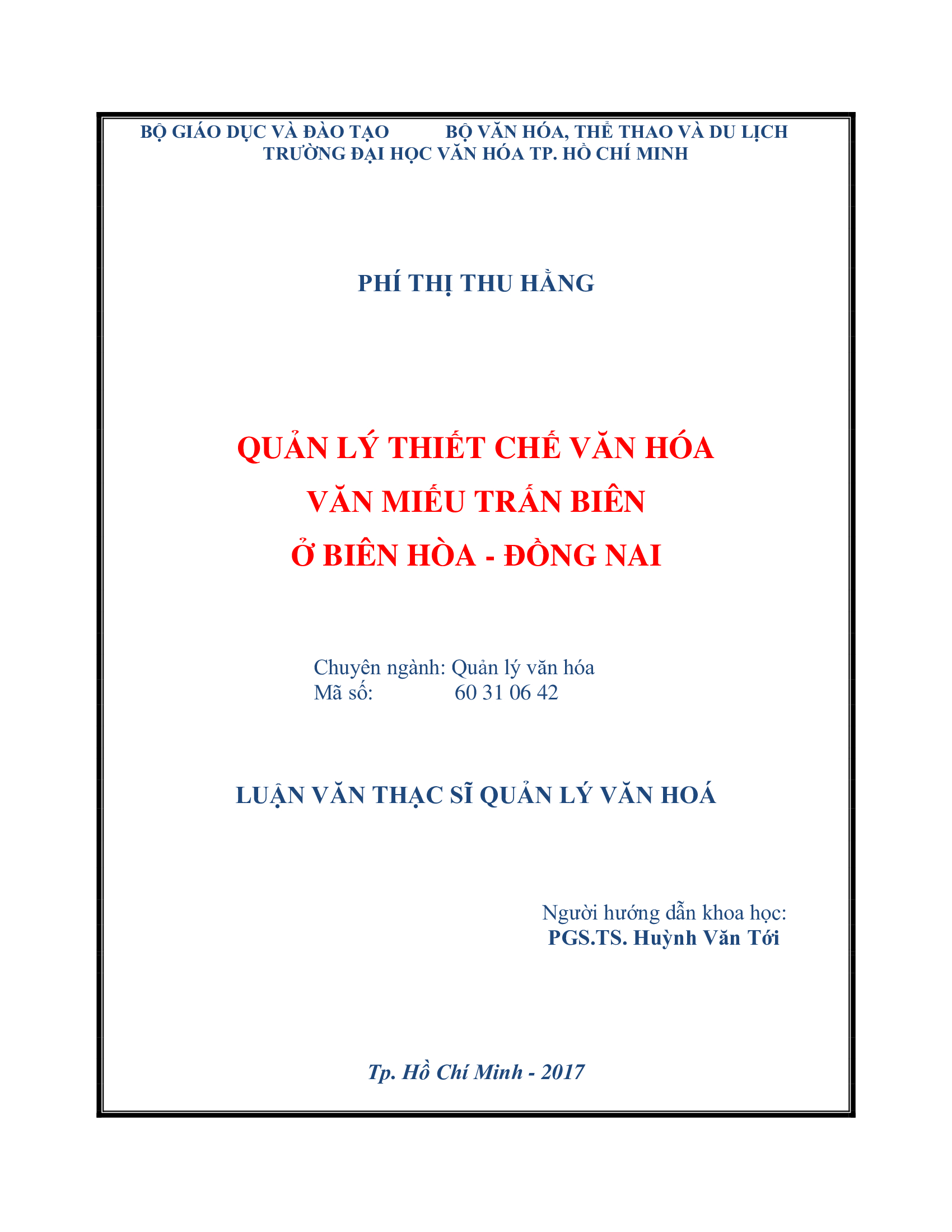 Quản lý thiết chế văn hóa Văn miếu Trấn Biên ở Biên Hòa - Đồng Nai