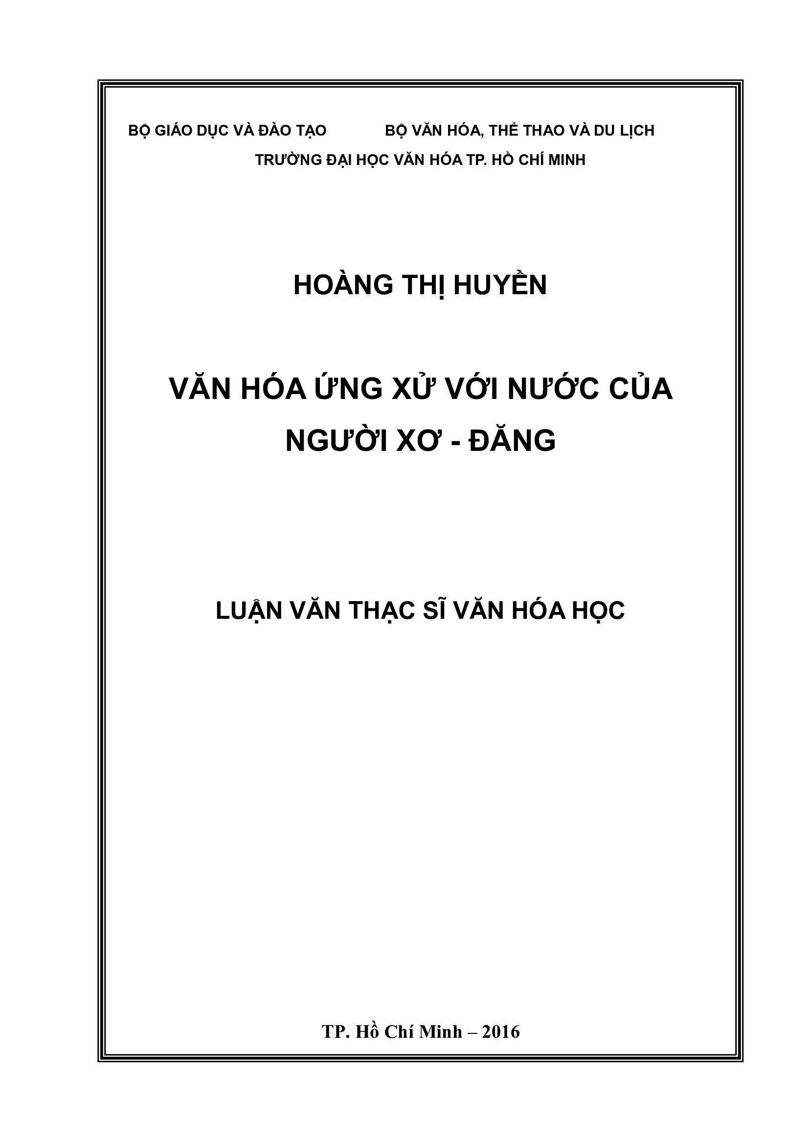 Văn hóa ứng xử với nước của Nguoiwg Xơ - Đăng (Qua khảo sát tại xã Ngọc Linh, huyện Đăk Glêi, tỉnh Kon Tum)