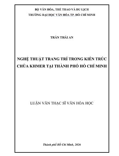 Nghệ thuật trang trí trong kiến trúc chùa Khmer tại Thành phố Hồ Chí Minh