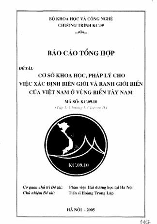 Cơ sở khoa học pháp lý cho việc xác định biên giới và ranh giới biển của Việt Nam tại vùng biển Tây Nam