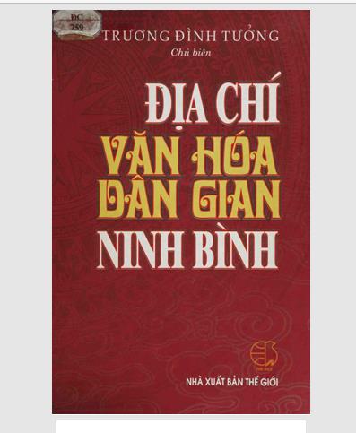 Địa chí văn hóa dân gian Ninh Bình