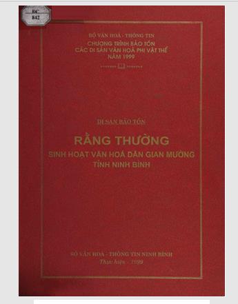 Di sản bảo tồn: Rằng Thường sinh hoạt văn hóa dân gian Mường tỉnh Ninh Bình