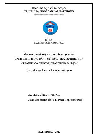 Tìm hiểu giá trị khu Di tích lịch sử, danh lam thắng cảnh núi Nưa - Huyện Triệu Sơn - Thanh Hóa phục vụ phát triển du lịch