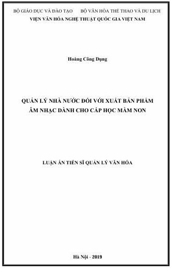 Quản lý nhà nước đối với xuất bản phẩm âm nhạc dành cho cấp học mầm non
