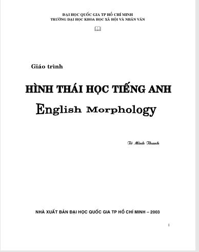 Hình thái học tiếng anh =English Morphology