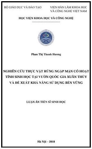 Nghiên cứu thực vật rừng ngập mặn có hoạt tính sinh học tại Vườn Quốc gia Xuân Thủy và đề xuất khả năng sử dụng bền vững