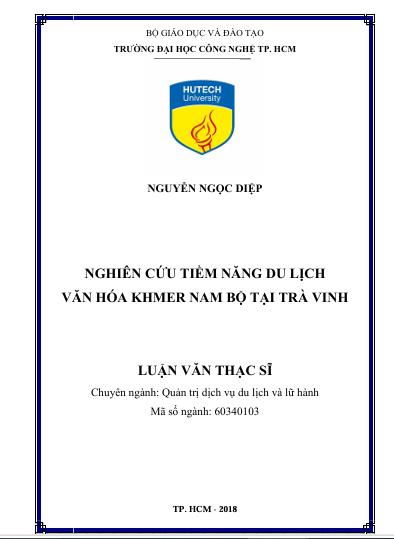 Nghiên cứu tiềm năng du lịch văn hóa Khmer Nam Bộ tại Trà Vinh