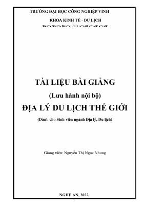 Tập bài giảng: Địa lý du lịch thế giới