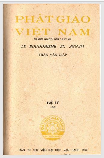Phật giáo Việt Nam từ khởi nguyên đến thế kỷ XIII (Le Bouddhisme en Annam)