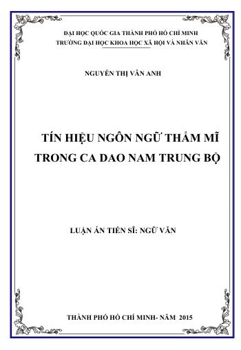 Tín hiệu ngôn ngữ thẩm mĩ trong ca dao Nam Trung Bộ