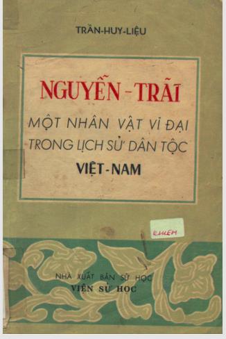 Nguyễn Trãi một nhân vật vĩ đại trong lịch sử dân tộc Việt Nam