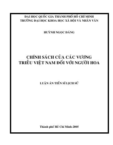 Chính sách của các vương triều Việt Nam đối với người Hoa
