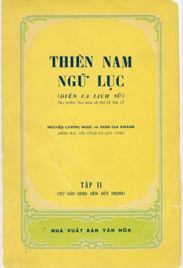 Thiền Nam ngữ lục – Diễn ca lịch sử. Tập II: II (Từ đời Đinh đến đời Trịnh)